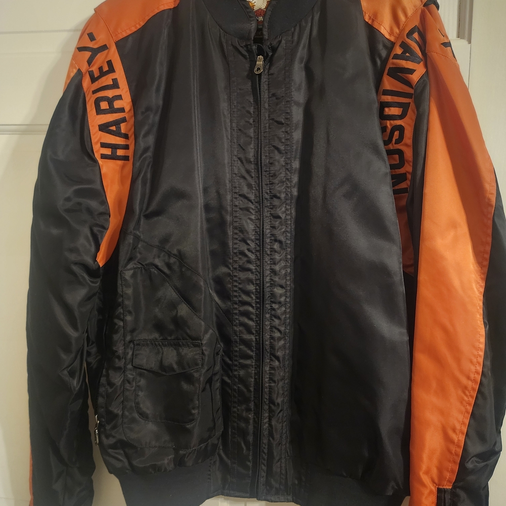 Harley-Davidson Men's Black and Orange Jacket - Picture 11 of 11